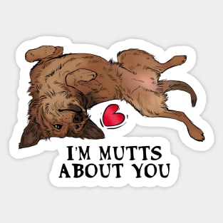 Mutts about you - black letters Sticker